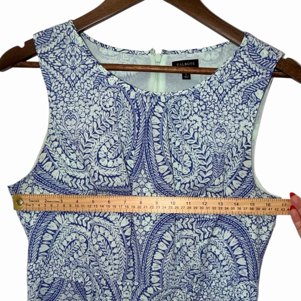 Talbots Blue And White Paisley Maxi Dress Women’s Size 8 Sleeveless Stretch - Picture 4 of 7
